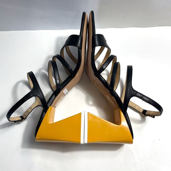 ALOHAS NWOT Aubrey Strappy Yellow Block Heel Square Toe Sandal Size 37/6.5 - Picture 10 of 16